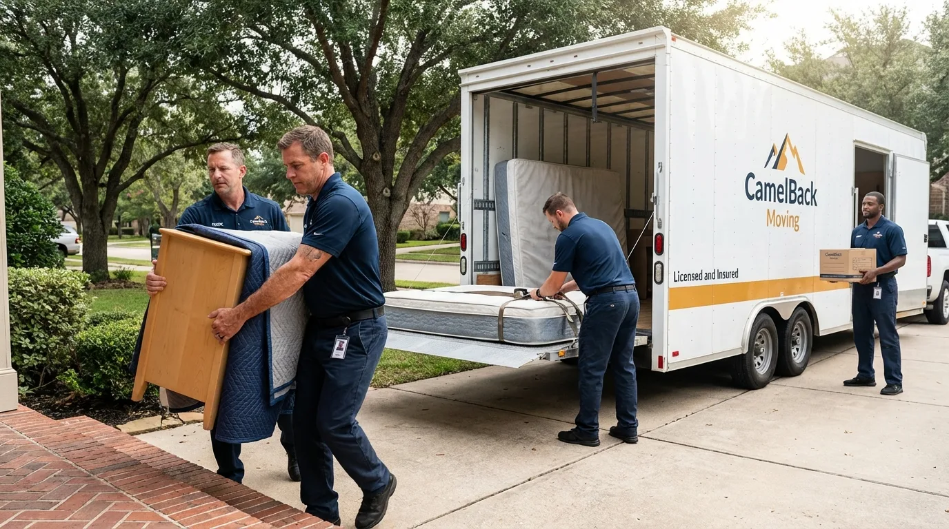 Crew loading residential truck for cross-state move from Renovo, PA